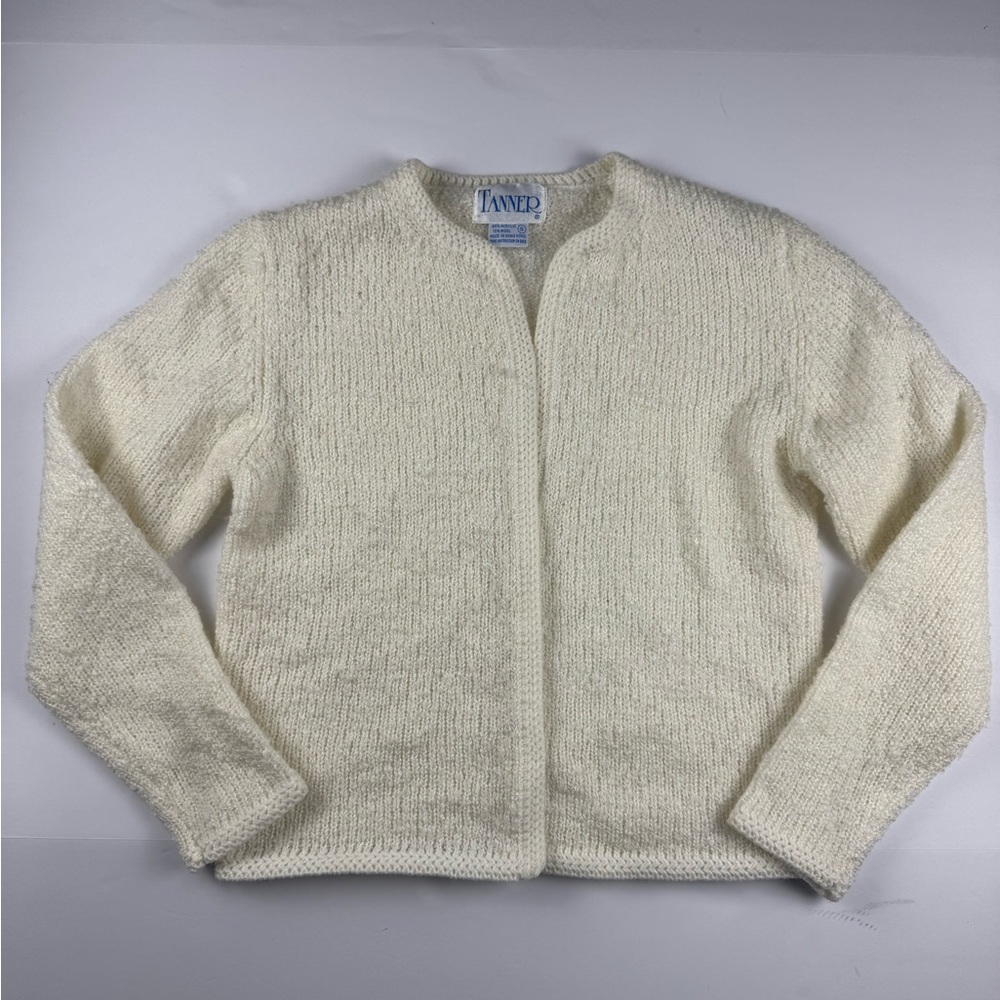 Women's Cream Cardigan Sweater wool blend size small